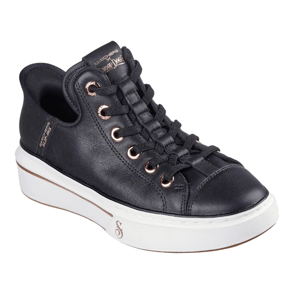 CALZADO CASUAL FEMENINO SKECHERS PREMIUM LEATHER SLIP-INS SNOOP ONE – OG BLACK
