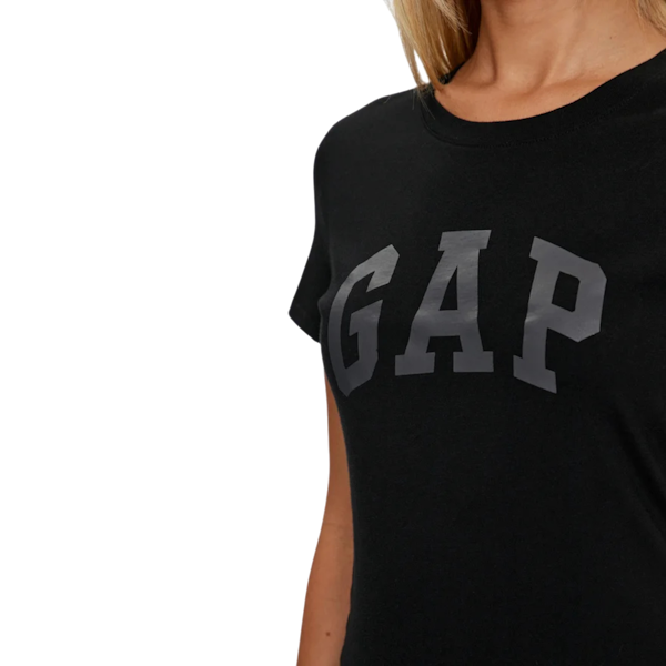 CAMISETA CASUAL FEMENINO GAP LOGOTIPO MANGAS CORTAS TRUE BLACK