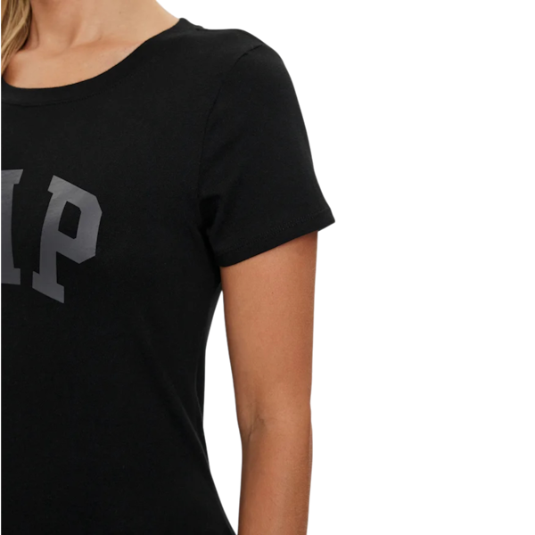 CAMISETA CASUAL FEMENINO GAP LOGOTIPO MANGAS CORTAS TRUE BLACK