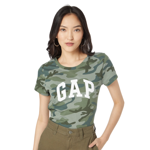 CAMISETA CASUAL FEMENINO GAP LOGOTIPO MANGAS CORTAS CAMOUFLAGE