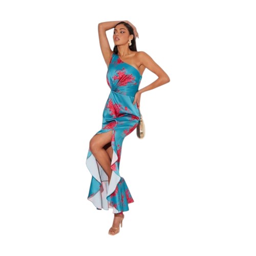 VESTIDO MIDI CHI CHI LONDON CON UN SOLO HOMBRO