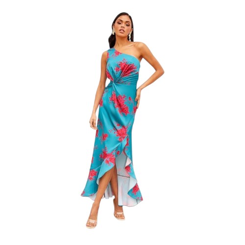 VESTIDO MIDI CHI CHI LONDON CON UN SOLO HOMBRO