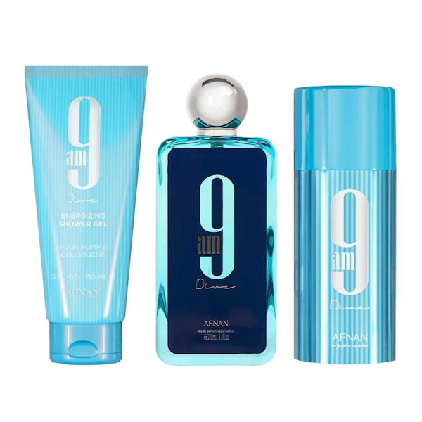 PERFUME UNISEX AFNAN 9AM DIVE EDP SET 3 EN 1