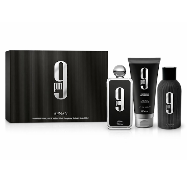 PERFUME MASCULINO AFNAN 9PM BLACK EDP SET 3 EN 1