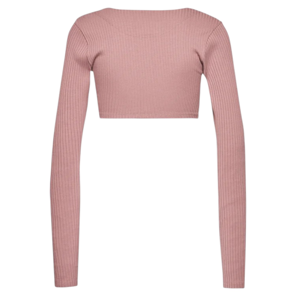 CAMISETA DEPORTIVO FEMENINO ADIDAS SPORTWEAR STUDIO LOUNGE RIB MANGAS LARGAR CROPPED