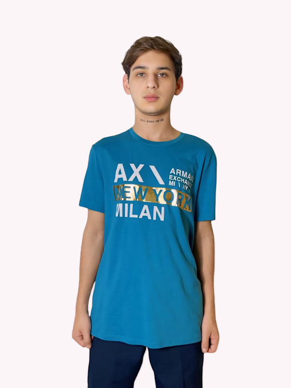 CAMISETA MASCULINO ARMANI EXCHANGE SLIM FIT MANGAS CORTAS