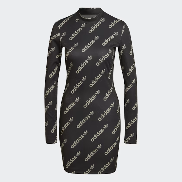 VESTIDO FEMENINO ADIDAS LOGOMANIA REPEAT MANGAS LARGAS