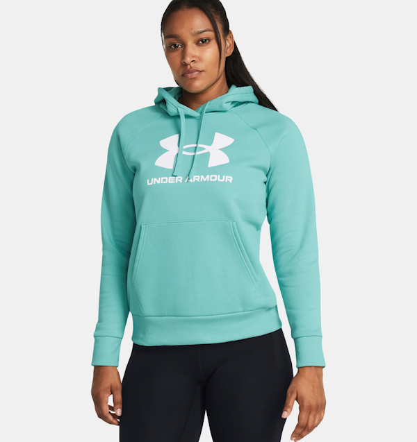 HOODIE DEPORTIVO FEMENINO UNDER ARMOUR UA RIVAL FLEECE BIG LOGO CON CAPUCHA