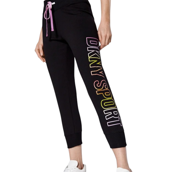 PANTALÓN DEPORTIVO FEMENINO DKNY CROPPED OMBRE LOGO JOGGER