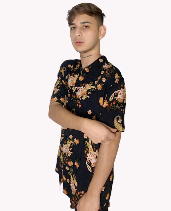 CAMISA MASCULINO GUESS MYSTIC FLOWER ECO MANGAS CORTAS