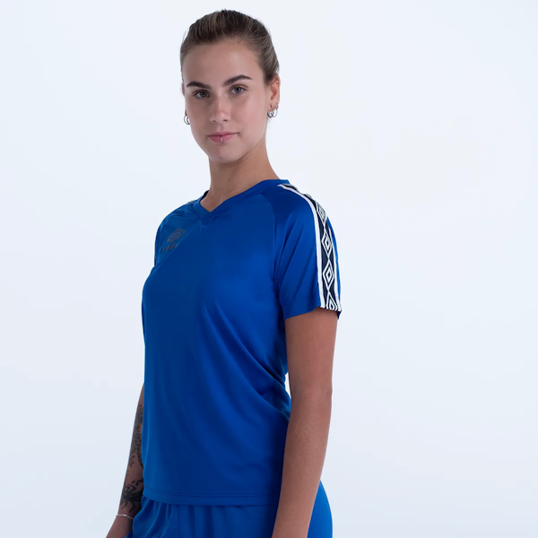 CAMISETA DEPORTIVO FEMENINO UMBRO TRADITIONAL TAPE MANGAS CORTAS
