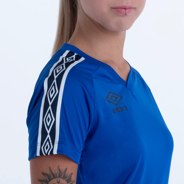CAMISETA DEPORTIVO FEMENINO UMBRO TRADITIONAL TAPE MANGAS CORTAS