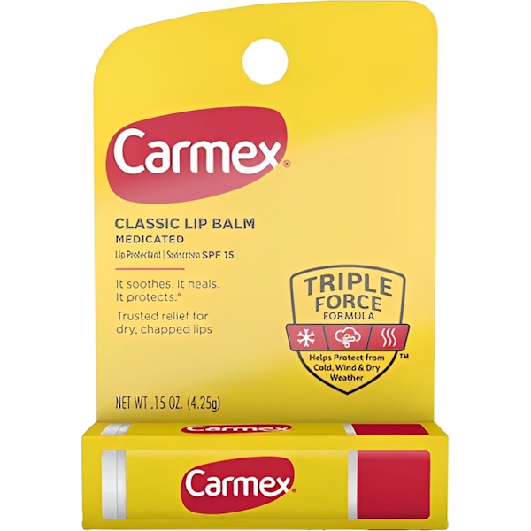 BÁLSAMO LABIAL CARMEX CLASSIC MEDICATED TRIPLE FORCE STICK SPF 15 4.25GR
