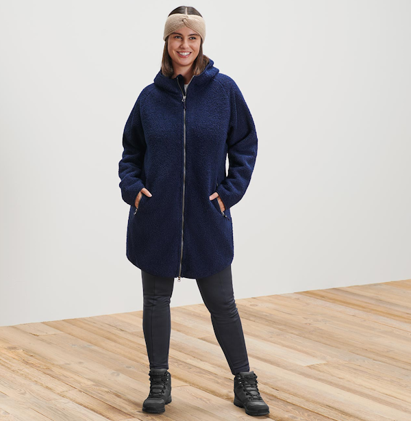 CHAQUETA FEMENINO TCHIBO TEDDYMANTEL CON CAPUCHA