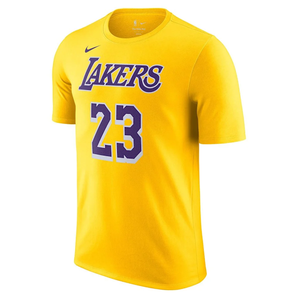 CAMISETA DEPORTIVO MASCULINO NIKE NBA LEBRON JAMES LOS ANGELES LAKERS MANGAS CORTAS