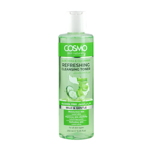TÓNICO LIMPIADOR FACIAL COSMO REFRESHING ALOE VERA &amp; CUCUMBER 250ML