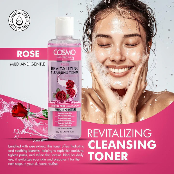 TÓNICO LIMPIADOR FACIAL COSMO REVITALIZING ROSE 250ML