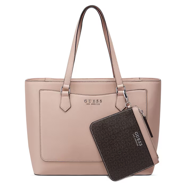 BOLSO DE MANO FEMENINO GUESS MEDFORD TOTE BEIGE