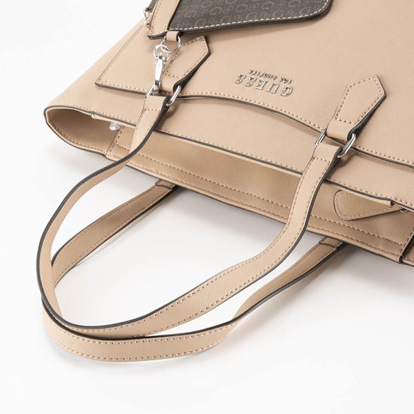 BOLSO DE MANO FEMENINO GUESS MEDFORD TOTE BEIGE