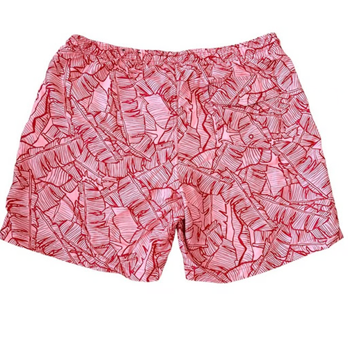 BAÑADOR MASCULINO CLUB ROOM PINK RED PALM LEAVES