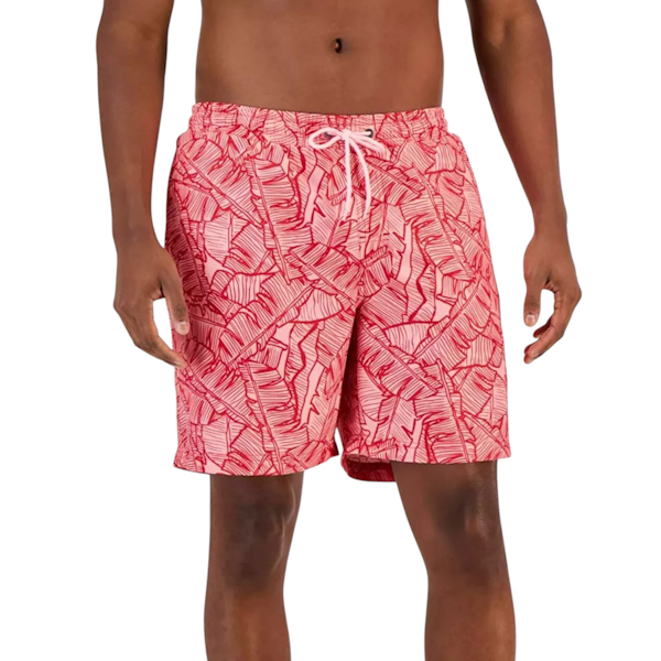 BAÑADOR MASCULINO CLUB ROOM PINK RED PALM LEAVES
