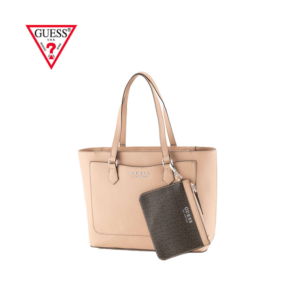 BOLSO DE MANO FEMENINO GUESS MEDFORD TOTE BEIGE