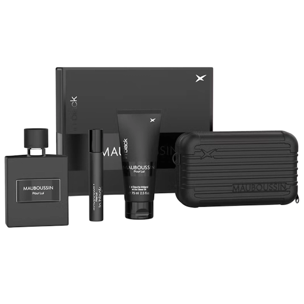 PERFUME MASCULINO MAUBOUSSIN POUR LUI IN BLACK EDP SET DE 4 PIEZAS