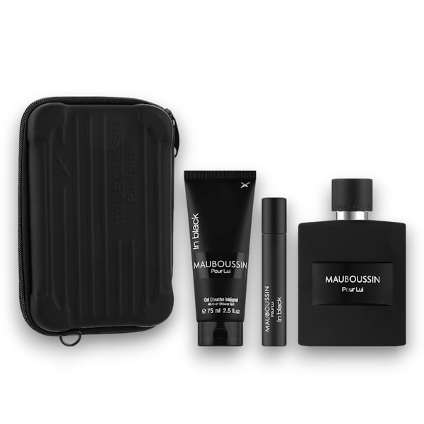 PERFUME MASCULINO MAUBOUSSIN POUR LUI IN BLACK EDP SET DE 4 PIEZAS