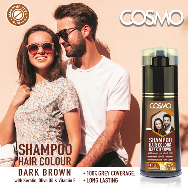 SHAMPOO CAPILAR COSMO HAIR COLOUR DARK BROWN 180ML