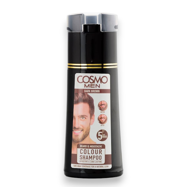SHAMPOO PARA BARBA COSMO MEN COLOUR DARK BROWN 180ML