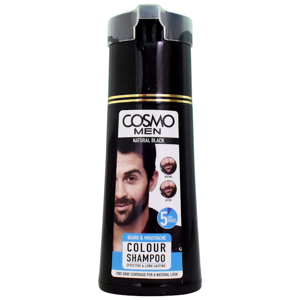 SHAMPOO PARA BARBA COSMO MEN COLOUR NATURAL BLACK 180ML