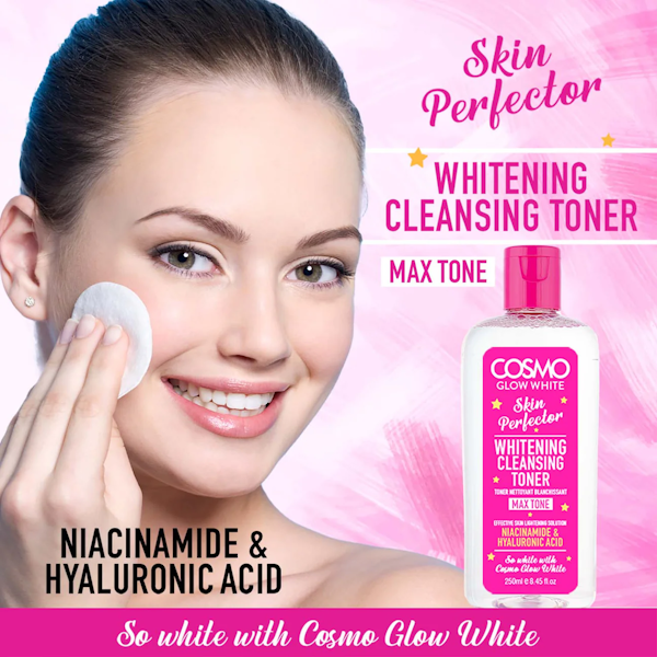 TÓNICO LIMPIADOR FACIAL COSMO GLOW WHITE SKIN PERFECTOR 250ML