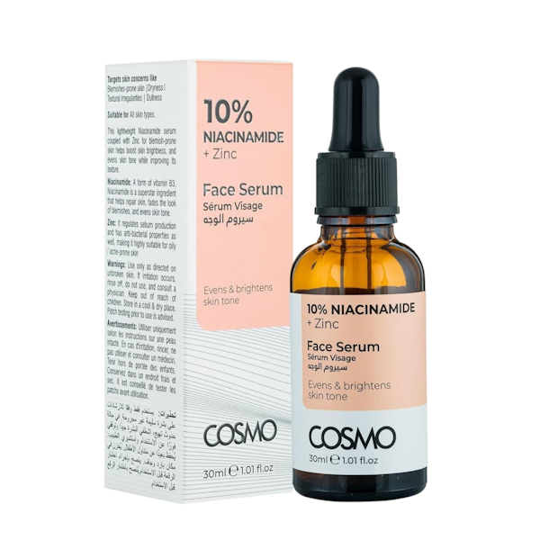 SÉRUM FACIAL COSMO 10% NIACINAMIDE + ZINC 30ML