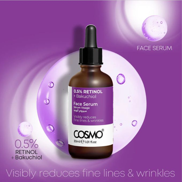 SÉRUM FACIAL COSMO 0.5% RETINOL + BAKUCHIOL 30ML