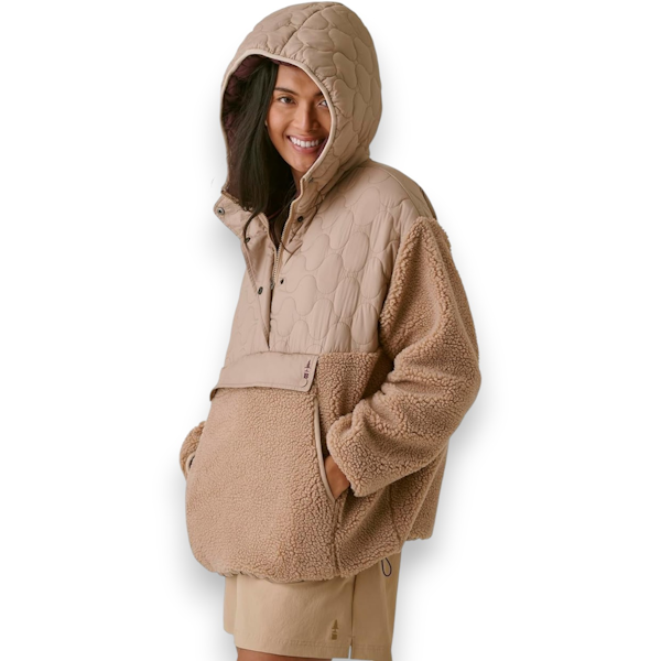 HODDIE DEPORTIVO FEMENINO BASS OUTDOOR SHERPA FLEECE BEIGE