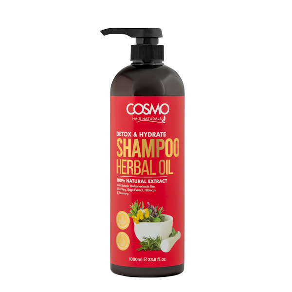 SHAMPOO CAPILAR COSMO HAIR NATURALS HERBAL OIL DETOX &amp; HYDRATE 1000ML
