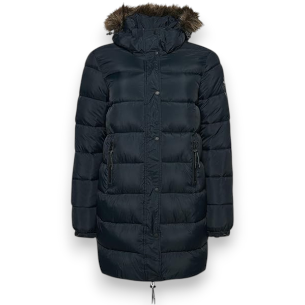 CHAQUETA DE PLUMÓN FEMENINO SUPERDRY VINTAGE CON CAPUCHA NEGRO