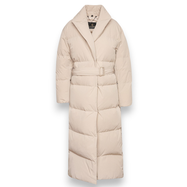 CHAQUETA LARGA DE PLUMÓN FEMENINO BELSTAFF WREN BEIGE