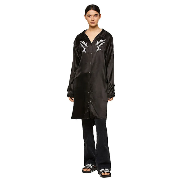 VESTIDO CAMISERO FEMENINO DIESEL D-NIA-A MANGAS LARGAS