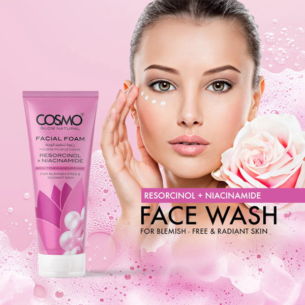 ESPUMA LIMPIADOR FACIAL COSMO GLOW NATURAL RESORCINOL + NIACINAMIDE 100G