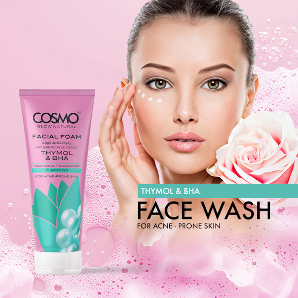 ESPUMA LIMPIADOR FACIAL COSMO GLOW NATURAL THYMOL + BHA 100G