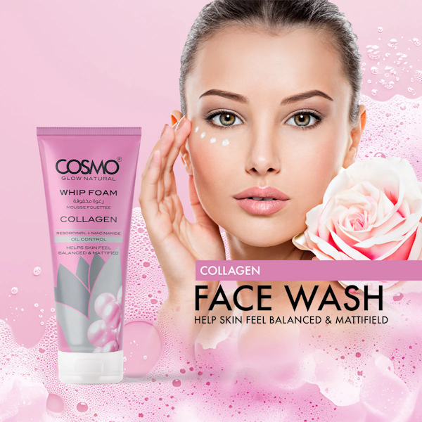 ESPUMA LIMPIADOR FACIAL COSMO GLOW NATURAL COLLAGEN WHIP 100G