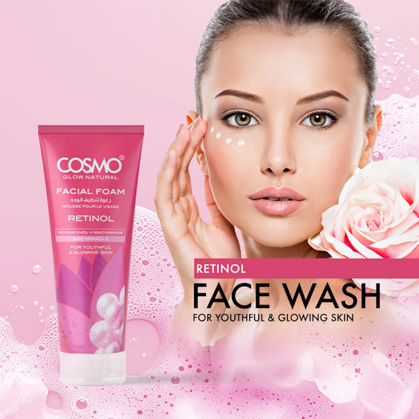 ESPUMA LIMPIADOR FACIAL COSMO GLOW NATURAL RETINOL 100G