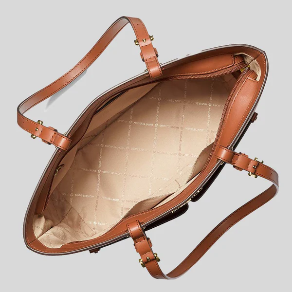 BOLSO DE MANO FEMENINO MICHAEL KORS JET SET TRAVEL TOTE MEDIANO CON LOGOTIPO Y BOLSILLO