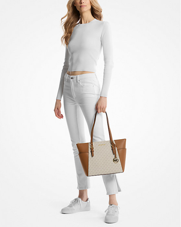 BOLSO DE MANO FEMENINO MICHAEL KORS CHARLOTTE GRANDE DE PIEL SAFFIANO CON CIERRE SUPERIOR