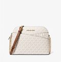 BOLSO BANDOLERA FEMENINO MICHAEL KORS JET SET TRAVEL MEDIANO TIPO CÚPULA CON LOGOTIPO