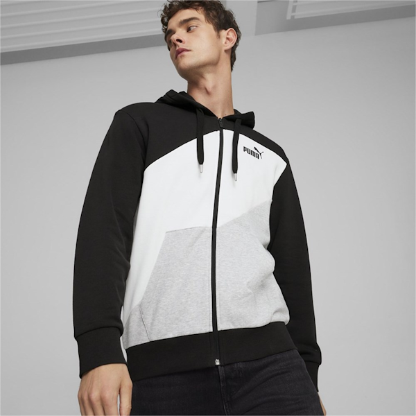HODDIE DEPORTIVO MASCULINO PUMA POWER FULL ZIP COLORBLOCK TR