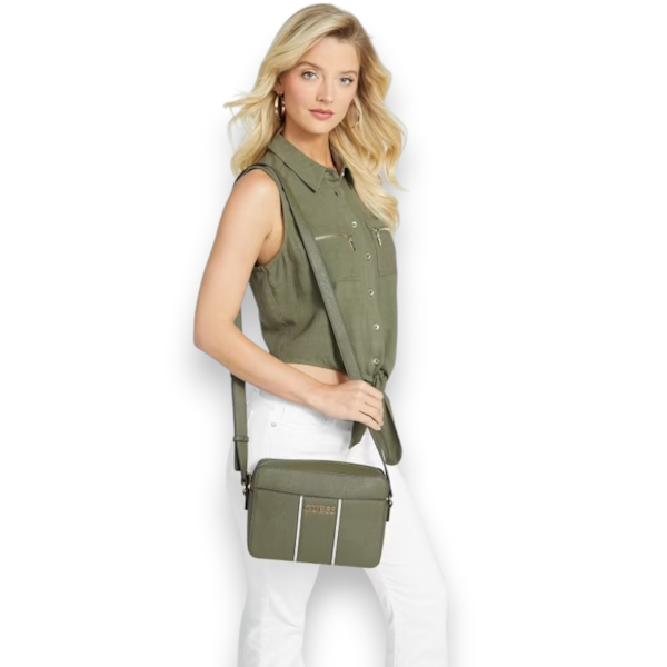BOLSO BANDOLERA FEMENINO GUESS ZADORA GREEN