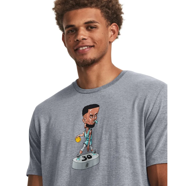 CAMISETA DEPORTIVO MASCULINO UNDER ARMOUR CURRY BOBBLE HEAD MANGAS CORTAS