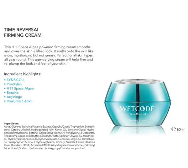 CREMA FACIAL WETCODE TIME REVERSAL FIRMING 60ML